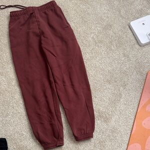 Aritzia Burgundy Track Pants